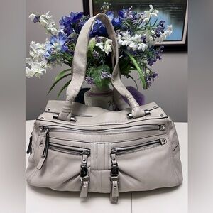 B. Makowsky  Cream  Buttery Leather Shoulder Bag